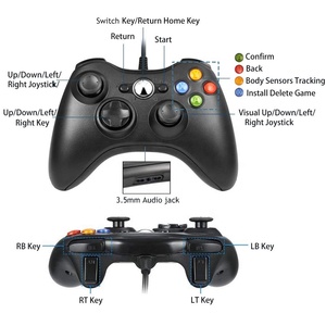 Gamepad con cable para Xbox 360 Controlador de juego Joystick Joy Pad USB Game Pad Controller para Xbox360 PC