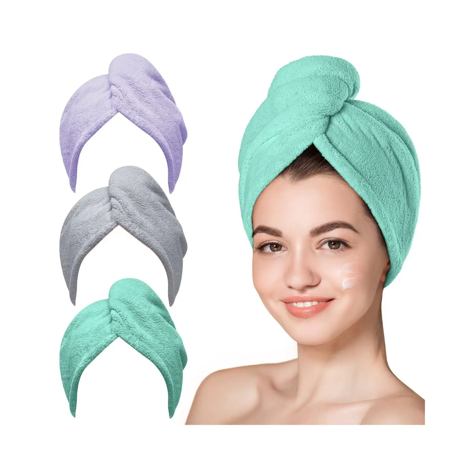 Asciugamano per capelli ad asciugatura rapida turbanti ricci asciugamani in microfibra per asciugamani per parrucchieri avvolgere per le donne che dormono lunghi capelli bagnati anti crespo