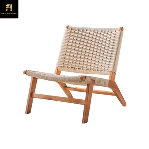 Sillas tejidas de ratán cómodas de estilo moderno, marco de madera, muebles de sala de estar, reposabrazos de habitación, silla reclinable trasera