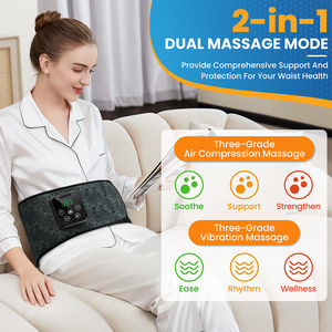 Sabuk pemijat pinggang getar, sabuk pijat punggung bawah, pemijat pinggang kompresi udara panas dapat diisi ulang - Product Image 3