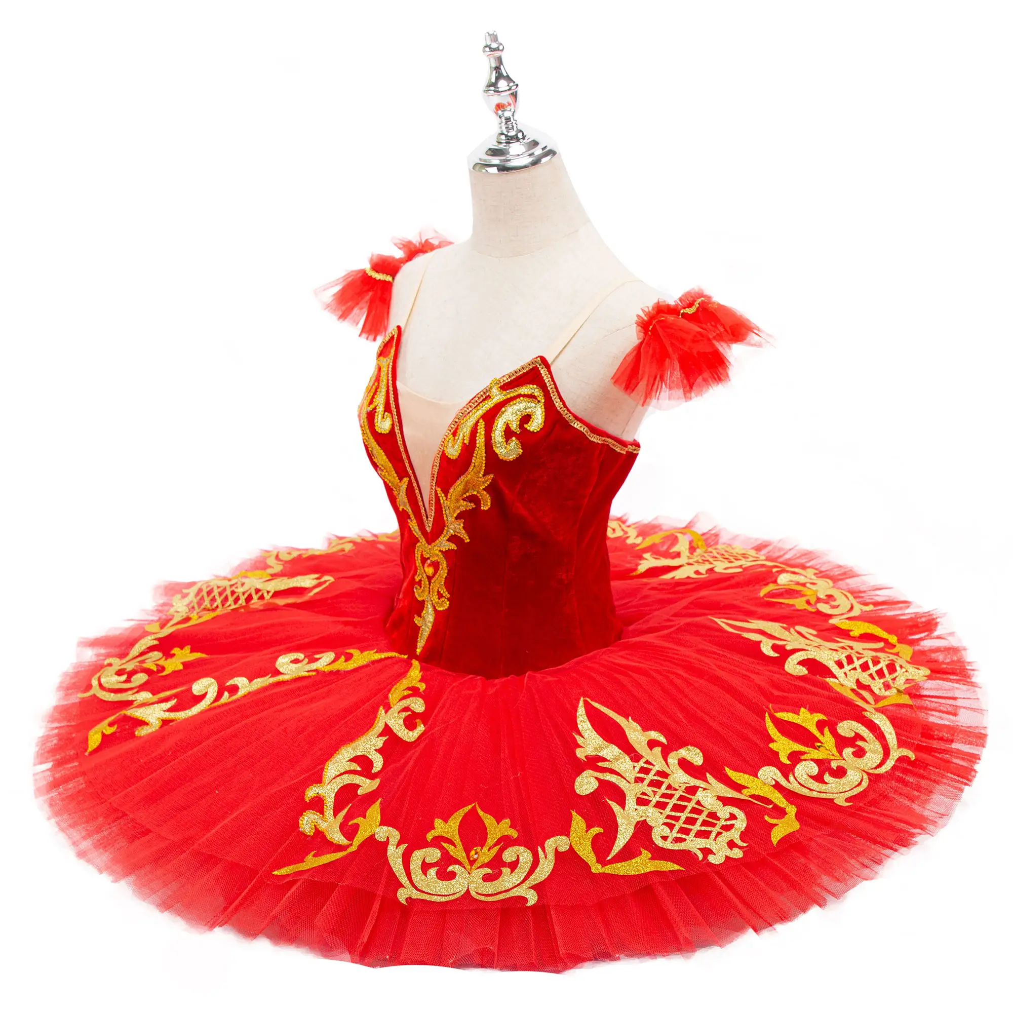 Tutú de Ballet para mujeres y niñas, tutú de Ballet para actuaciones clásicas Rojas, venta al por mayor