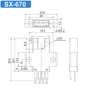 SX-670 tipo di Slot Plug-in sensore interruttore fotoelettrico dotato di due uscite indipendenti con una distanza di rilevamento di 5mm - Product Image 4