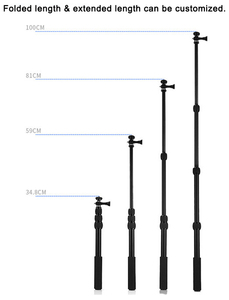 Top Level kỹ thuật số Selfie Stick <span class=keywords><strong>Monopod</strong></span> cực cho bức ảnh video vloging sản xuất phim tự nghiệp dư chụp du lịch - Product Image 5