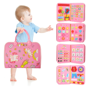Felt Kids Busy Board Montessori <strong>Teaching</strong> Early <strong>Learning</strong> Interactive Activity unicorn Busy Board Felt for Toddlers with Bag - Product Image 2