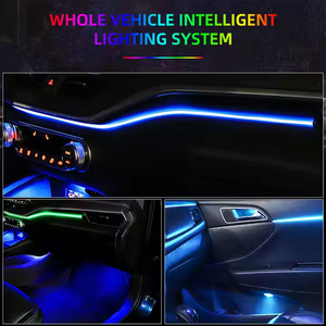 RGB kovalayan akrilik aydınlatma ve otomobiller için Underglow ışık şeritleri ile 24 1 araba ortam ışığı kiti - Product Image 4