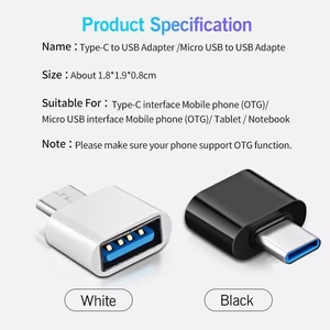 <strong>Type</strong> <strong>C</strong> to <strong>USB</strong> <strong>Adapter</strong> 2.0 <strong>USB</strong>-<strong>C</strong> <strong>3.1</strong> Male OTG Converter <strong>USB</strong> 2.0 to <strong>Type</strong>-<strong>C</strong> Connector - Product Image 5