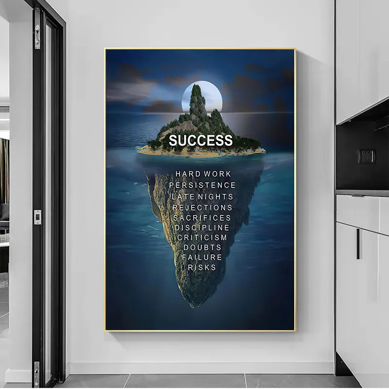 Succes Mountain Motivational Quotes Moderne Wall Art Pictures En Posters Print Op Canvas Olieverf Voor Kantoor Home Decor