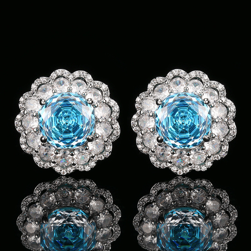 Boucles d'oreilles bleu marine