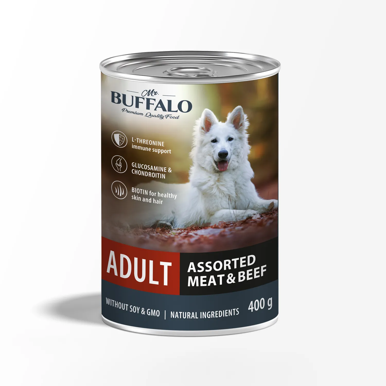 Makanan Basah untuk Anjing Dewasa Aneka Daging dan Daging Sapi 400 G Kualitas Premium Makanan Basah Makanan Kaleng Kesehatan dan Nutrisi Makanan Hewan Peliharaan