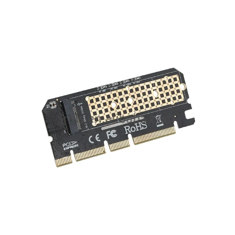 Aluminium Alloy Shell LED Expansion Card Computer Interface M.2 NVMe SSD To PCIE 3.0 X16 Adapter