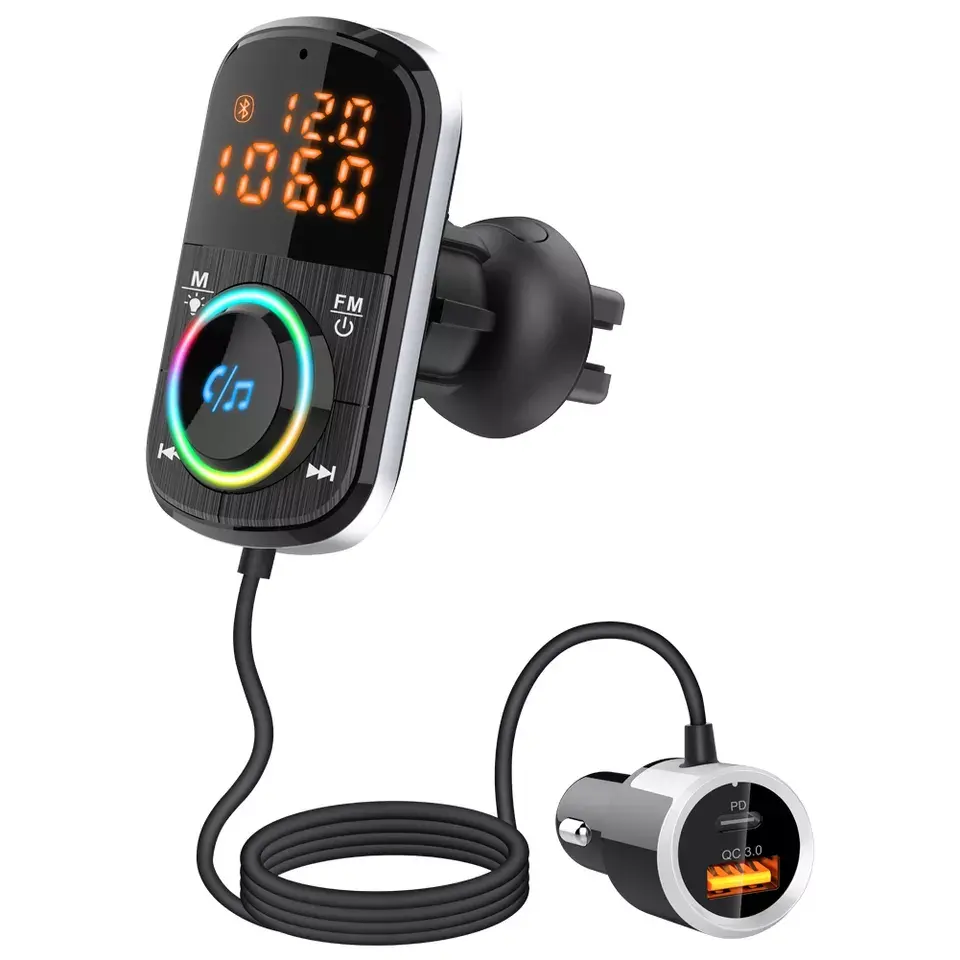 HG BC71 transmetteur FM de voiture chargeur de voiture Bluetooth 5.0 Charge rapide PD chargeur de voiture lecteur de musique MP3 support carte TF