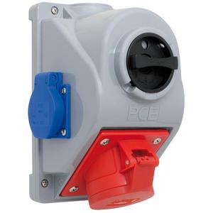 CEE-Steckdose mit Haupt schalter und 2 geerdeten Steckdosen, 5-polig, 400V, mit Schraub klemmen, 16A (9019441811) - Product Image 1