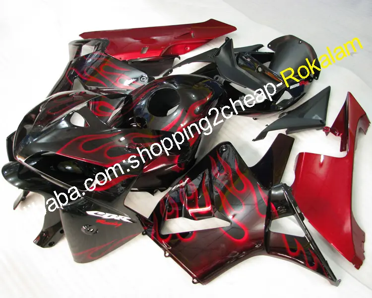 Rojo fuego de la motocicleta para Honda CBR600RR F5 2005 2006 F5CBR600 CBR 600 05 06 moto de plástico ABS carenado