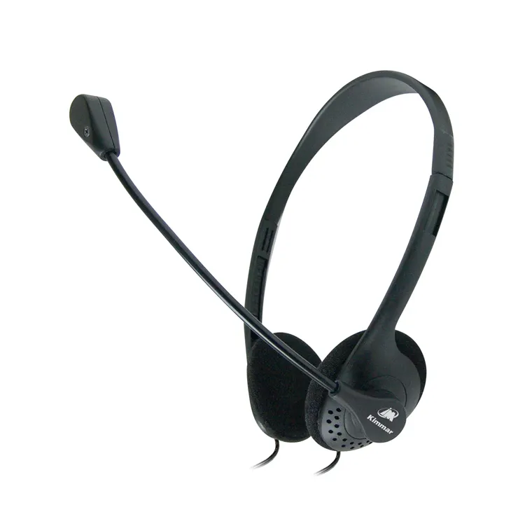 Auriculares estéreo profesionales con cable de 3,5mm para centro de llamadas, cascos con altavoz y micrófono de 30mm colgante
