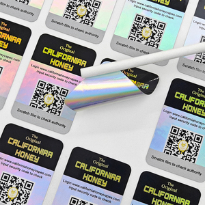 Etiqueta de código QR colorida de diseño gratuito personalizado, pegatina de holograma, pegatina antifalsificación, etiqueta de seguridad holográfica - Product Image 1