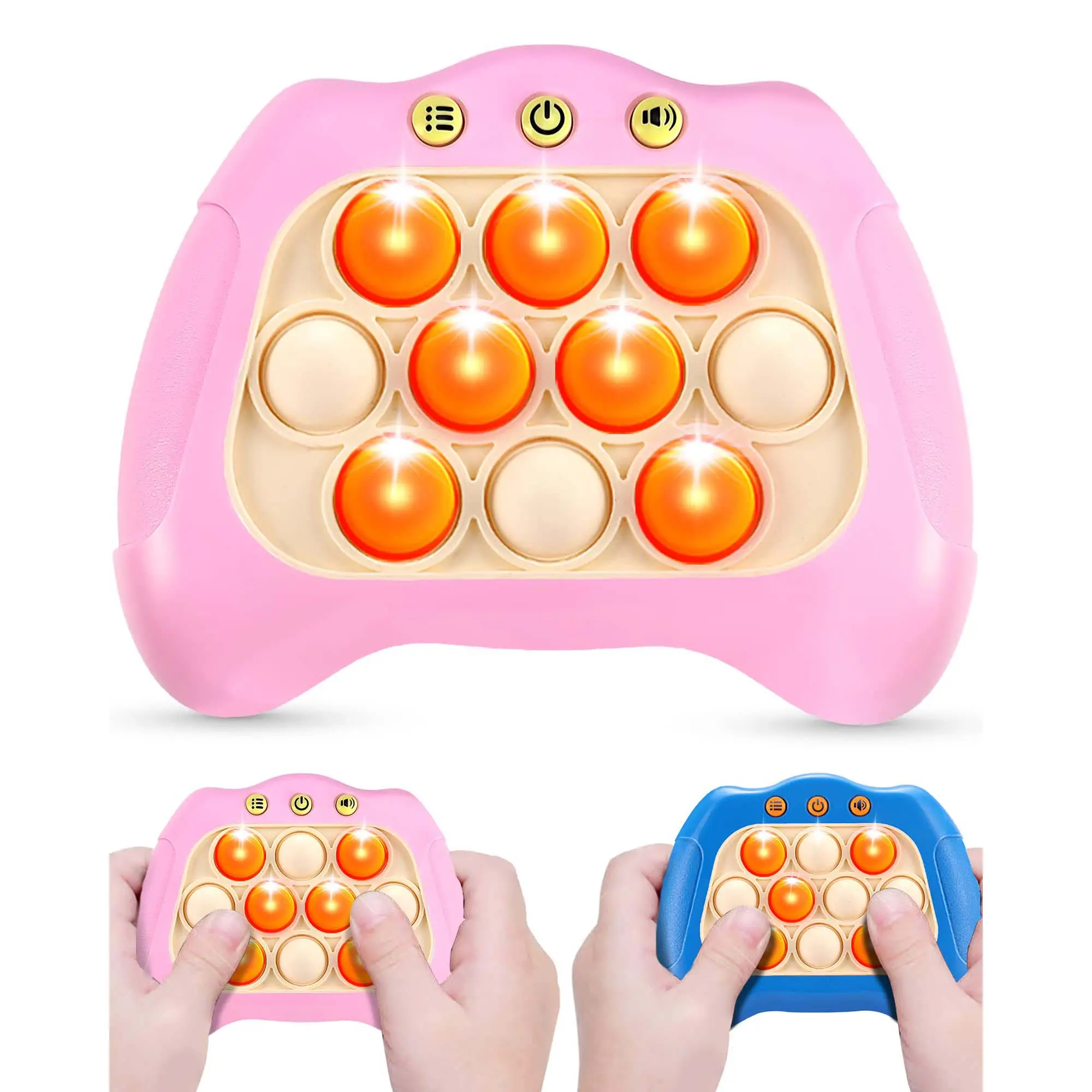 2023 New  Electric Pop Quick Push Bubbles Game Console Light Out Mini Fidget Toy for Kids Adults