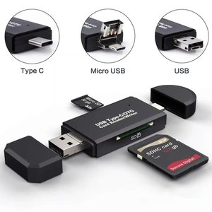 批发3合1 USB2.0 Type-C内存sd卡读卡器适配器OTG读卡器高速USB2.0 SD/TF/MS/MMC手机 - Product Image 3