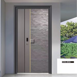 Akıllı 3D lüks döküm alüminyum kapı CNC kazınmış kasırga dayanıklı ses geçirmez ön giriş güvenlik daire giriş - Product Image 1