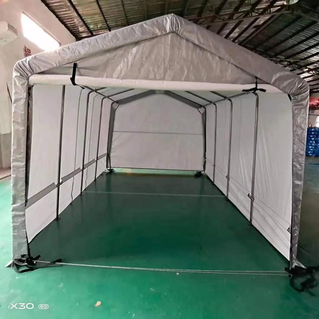 hot sale 12'Wx20'L aluminium-alloy pipe car garage pe pvc canopy car shelter