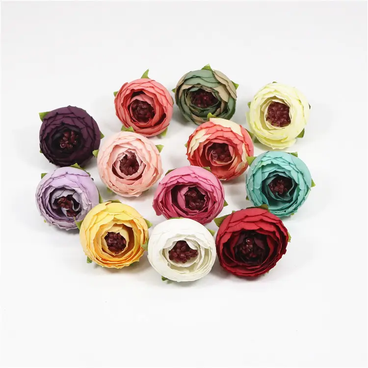 Mini roses en soie, 3.5 pièces, fausses fleurs, pour une boîte à bonbons, pour un mariage, pour décorer un gâteau, vente en gros