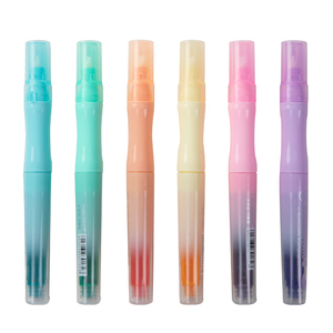 马卡龙渐变色软刀片荧光笔套装PP塑料水性油墨荧光笔 - Product Image 3