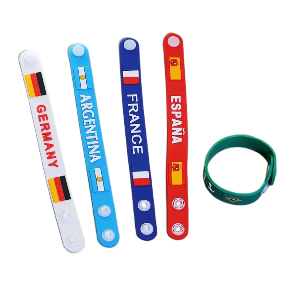 Bracelet en silicone personnalisé de machine en gros pour bracelet en silicone et bracelets drapeau de pays pour la promotion et l'événement sportif