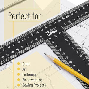 建築家とドラフトのための12インチメタルTスクエア製図ルーラー建築の三角形とセットスクエア - Product Image 6