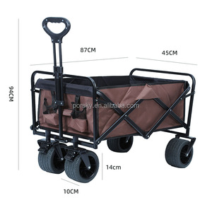Chariot pliant d'extérieur pratique avec grandes roues Chariot de plage et de camping pliable et portable - Product Image 2
