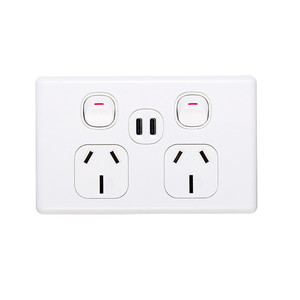 <strong>Australia</strong> Double Pole Gpo Socket 250V 10A Double Powerpoints With Dual 4.2A USB-C Type Socket - Product Image 3