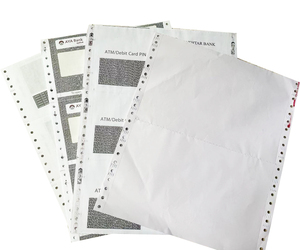 Papel continuo de computadora sin carbón, Multicolor, Papel de recibo de facturas sin carbón