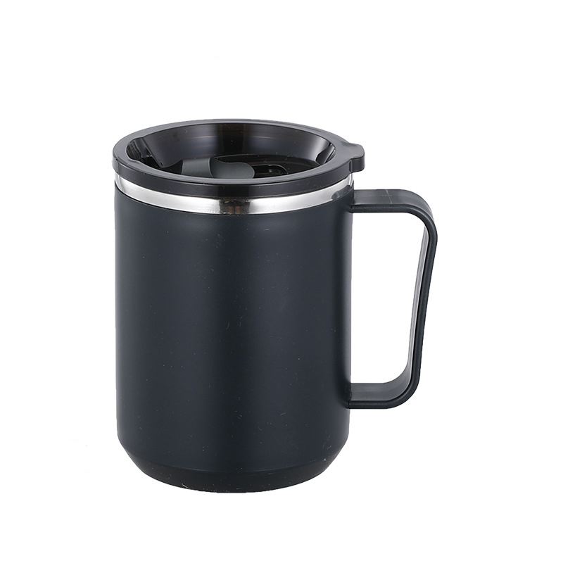 Anti-overflow Insulated Coffee Tumbler Cup 304 Stainless Steel Mug With Handle