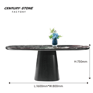 Centurystone Bàn Ăn Hiện Đại Và Sang Trọng Đá Cẩm Thạch Tự Nhiên Hàng Đầu Gỗ Cơ Sở Dài Bàn Ăn Đồ Nội Thất Cho Nhà Bếp - Product Image 4