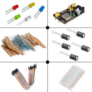 <strong>Basic</strong> Electronics Component Kit With Breadboard Cable Resistor Capacitor Led Potentiometer Modules For Diy Arduino Kit