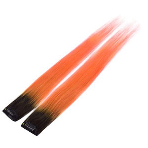 Ombre Two Tone Red Purple Clip in <strong>One</strong> Pieces <strong>Human</strong> Hair Extensions Colorful Clip in Remy Hair Extensions - Product Image 3