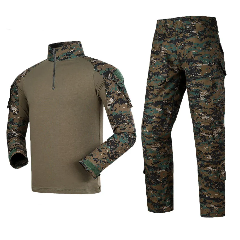 Uniforme de combate G3 Traje de rana Entrenamiento al aire libre Caza Camisa de manga larga Pantalones Camuflaje Ropa táctica