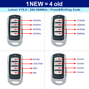 <strong>Universal</strong> <strong>Remote</strong> Control 280MHz-868MHz Multi-frequency <strong>Code</strong> Collection Clone Rolling <strong>Code</strong> Car Door <strong>Remote</strong> Control