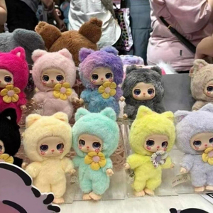 Stokta şanslı kedi serisi peluş kör kutu sevimli anahtarlık dekor kolye bebek gizem kutusu - Product Image 2