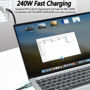 Xput koaksiyel USB4 USB4.0 USB 4.0 USB C PD 240W 5A 40Gbps veri iletimi hızlı şarj kablosu - Product Image 4