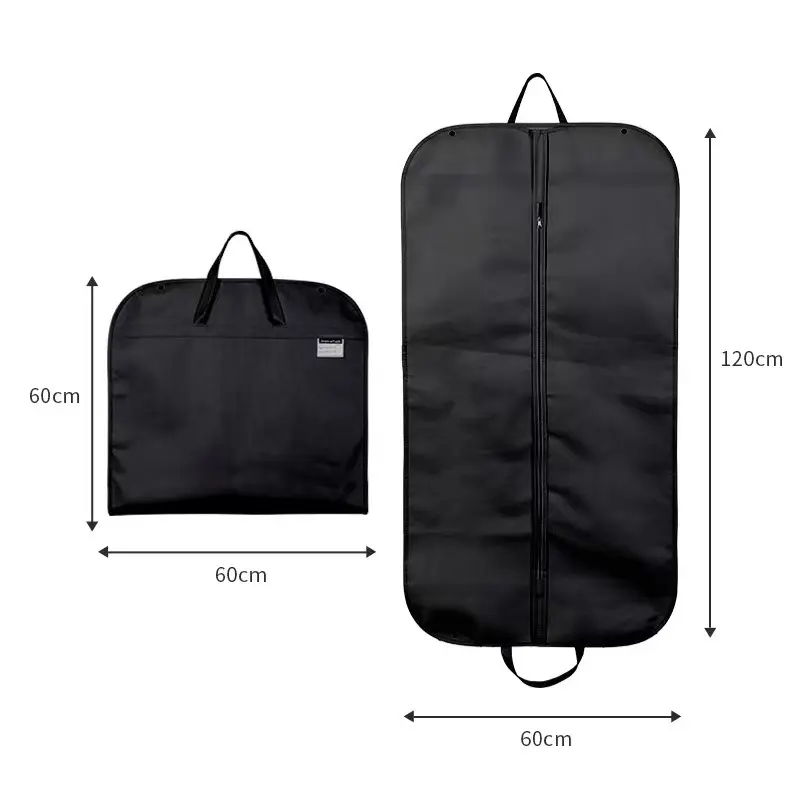 यात्रा या घरेलू के लिए जिपर के साथ थोक धूल-रोधी बैग पर्यावरण के अनुकूल गैर-बुने हुए कपड़े पोर्टेबल सूट बैग