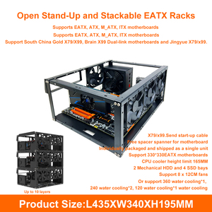 Funda de ordenador DIY, marco de PC, chasis de escritorio, soporte apilable, banco de pruebas de aire abierto, compatible con placa base ATX MacroATX X79 X99 - Product Image 2