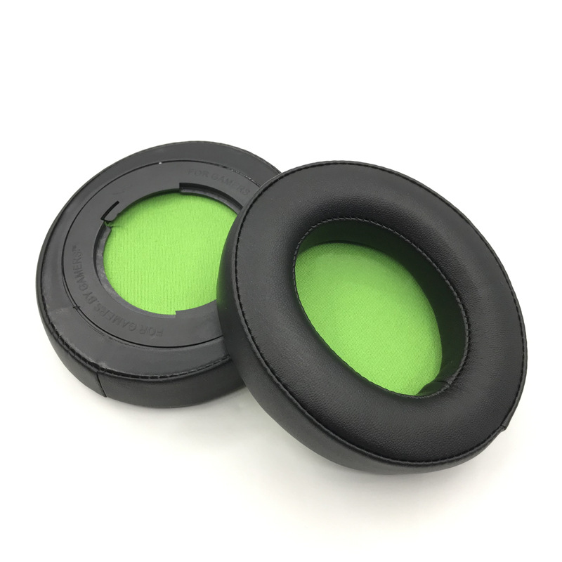 Cuero negro+ovalado verde