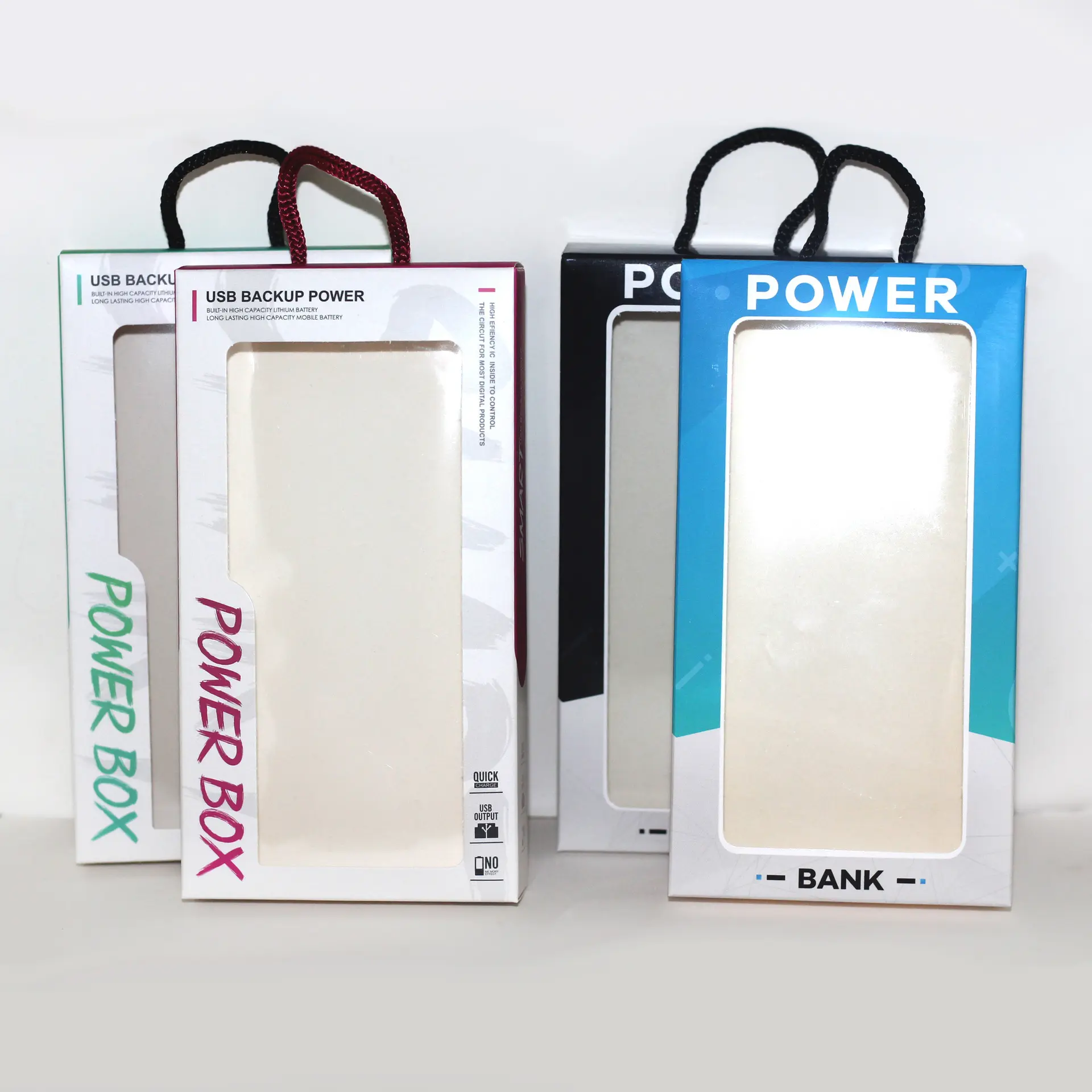 Embalaje de papel de cartón para ventana con impresión de logotipo personalizado, accesorios de teléfono móvil, mango plegable, caja de embalaje de carcasa de teléfono móvil