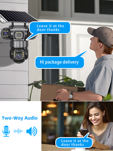 V380pro 3 מסכים עם 3 מסכים סולארית 6mp 3k 4g SIM כרטיס ptz אבטחה ptz עם סוללה סולארית של 8w 8000mah לבטיחות בבית - Product Image 5