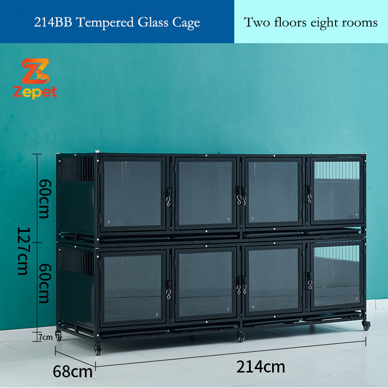 Black tempered glass cage 214BB