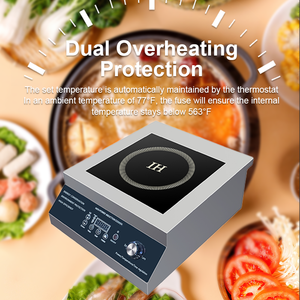 เตาแม่เหล็กไฟฟ้าแบบแบน5KW เตาเหนี่ยวนำความร้อนสูง Cookertop เตาเหนี่ยวนำไฟฟ้าที่มีการควบคุมอุณหภูมิเวลา - Product Image 4
