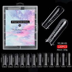 120pcs 10 Styles Clear Dual Forms <strong>Tips</strong> Quickly Building Gel Form Nail System Full Cover <strong>Tips</strong> Nail Extension Form - Product Image 3