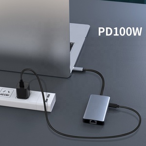 9 in 1 USB C Hub 3.5mm porta Gigabit Lan SD Card Reader 2 USB 3.0 100W alimentatore HDMI 4K adattatore per computer portatili - Product Image 5