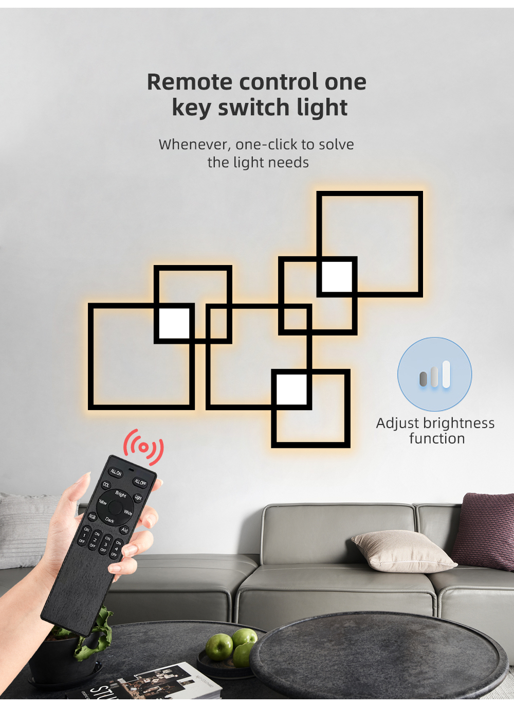 Nordic Square Wall light for Home Living Room Bedroom Modular Decorative LED Background Wall Lamps Indoor