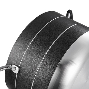 OEM özel yapışmaz Metal kızartma tava seti 20/22/24 + 24 klasik basit tarzı mutfak ev Pot cam gaz sürdürülebilir özellikleri - Product Image 3