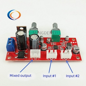 Mezclador de señal de audio estéreo de dos canales NE5532 Placa de mezcla de preamplificador Entrada de 2 vías Salida de mezcla de 1 vía Fuente de alimentación única AC/DC - Product Image 5